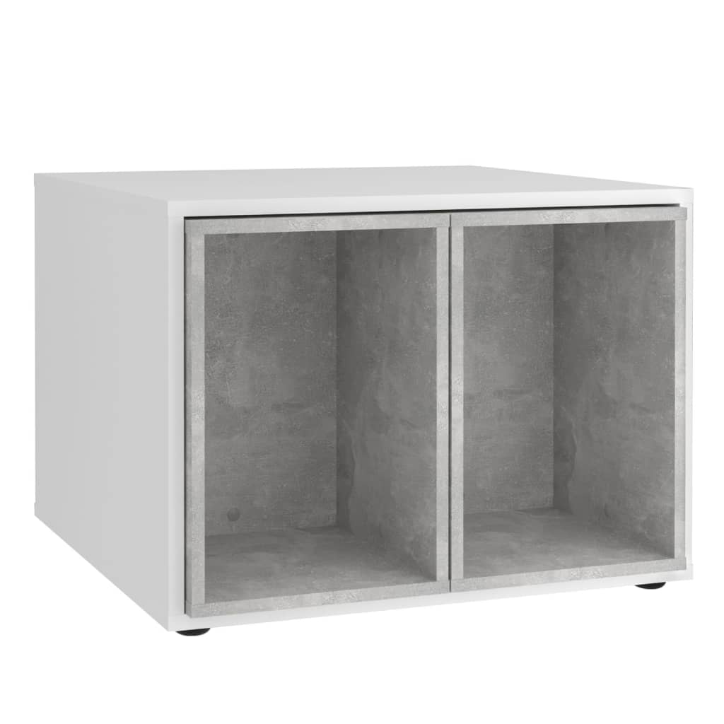 Table basse FMD avec 2 tables d'appoint 67,5x67,5x50 cm aspect béton blanc