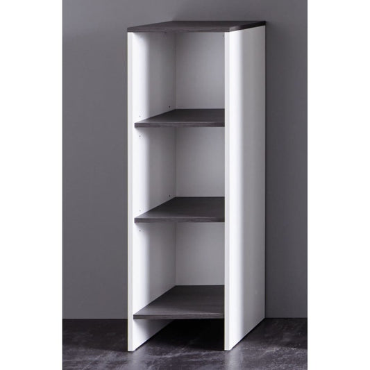 Etagère de salle de bain Trendteam SanDiego blanc et argent fumé