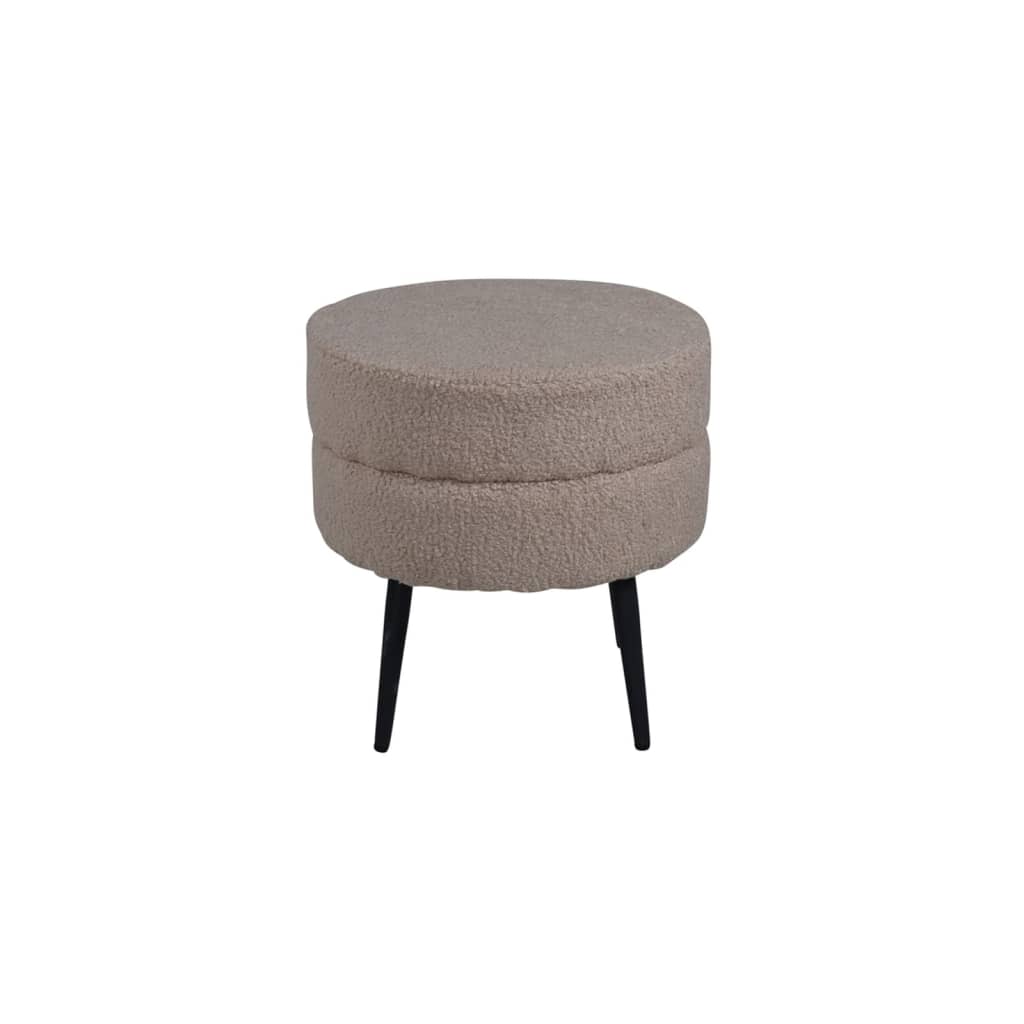 Venture Home Tabouret Pot 40x40x40 cm Teddy Beige et Noir