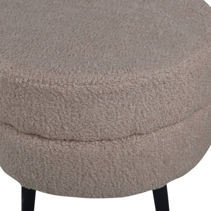 Venture Home Tabouret Pot 40x40x40 cm Teddy Beige et Noir