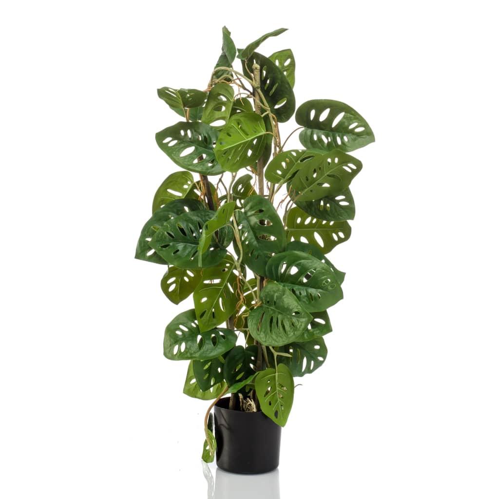 Singe Monstera artificiel émeraude 75 cm en pot