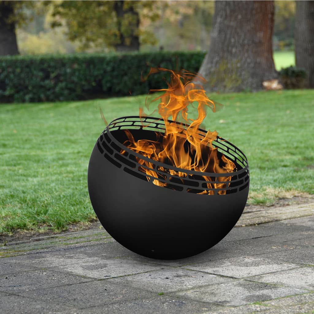 Feuerstelle Kugel Streifen Schwarz