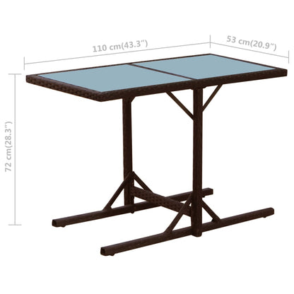 3-tlg. Bistro-Set mit Kissen Poly Rattan Braun