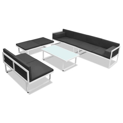 5-tlg. Garten-Lounge-Set Textilene Aluminium Schwarz