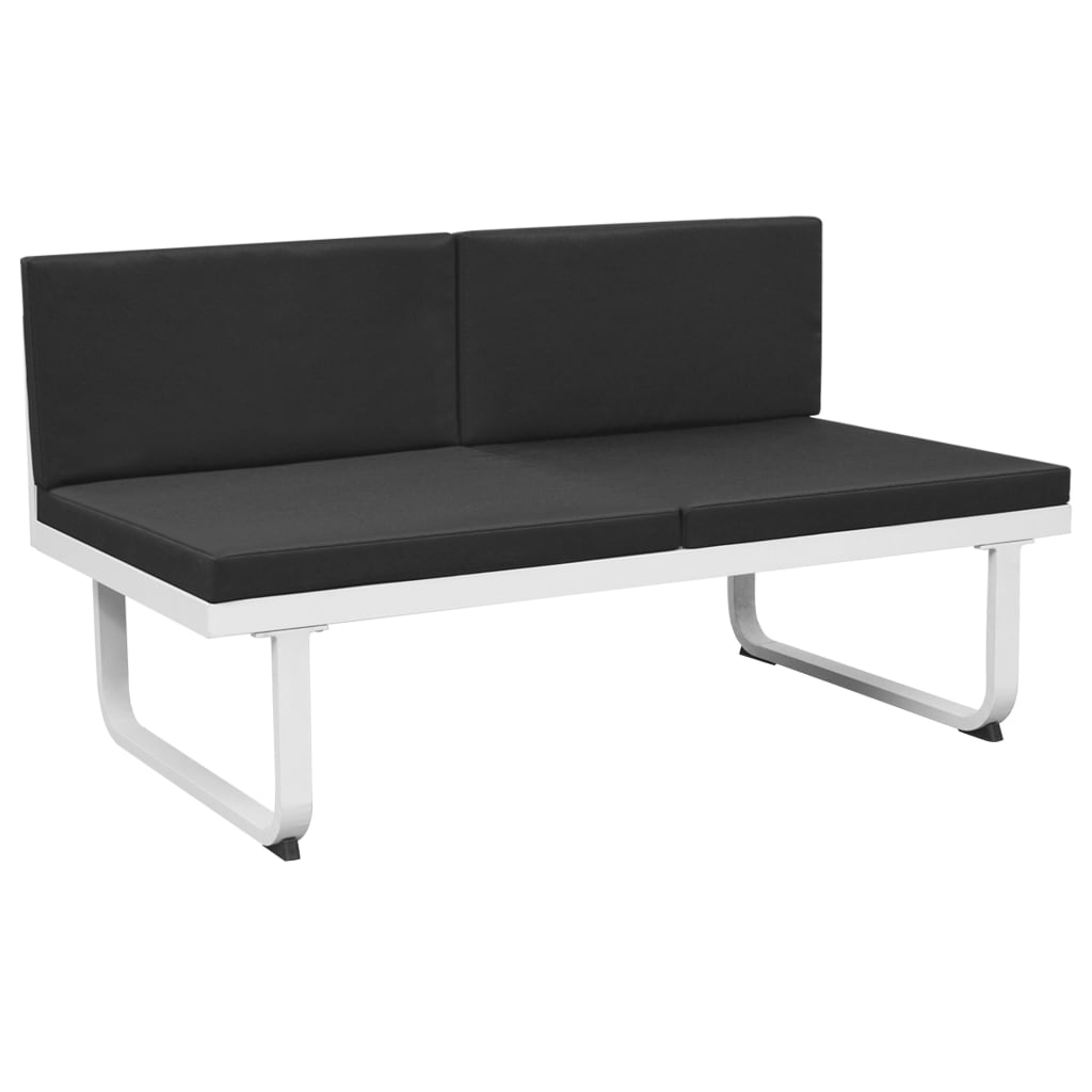 5-tlg. Garten-Lounge-Set Textilene Aluminium Schwarz