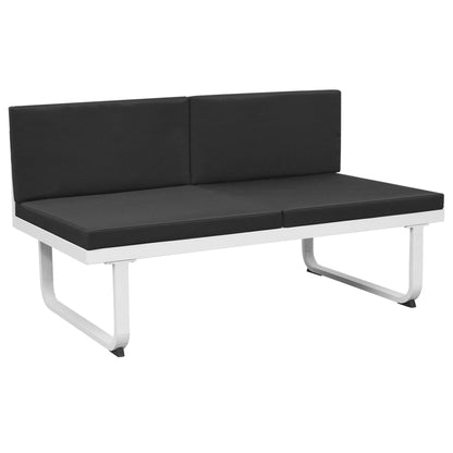 5-tlg. Garten-Lounge-Set Textilene Aluminium Schwarz