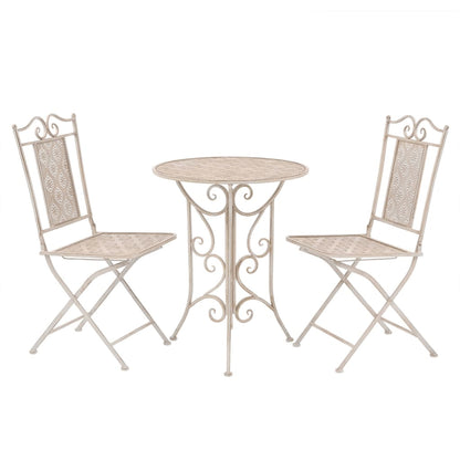 3-tlg. Bistro-Set Stahl Weiß