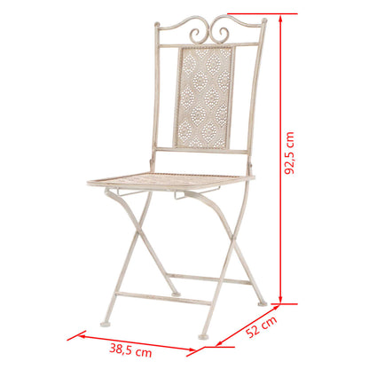 3-tlg. Bistro-Set Stahl Weiß