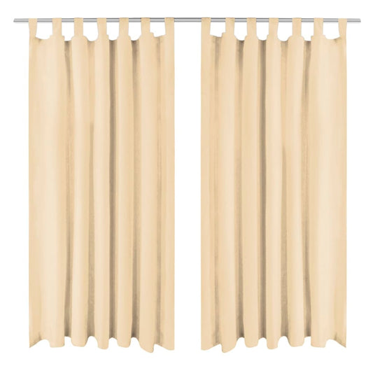 Vorhänge aus Mikro-Satin 2 Stk. mit Schlaufen 140×175 cm Beige