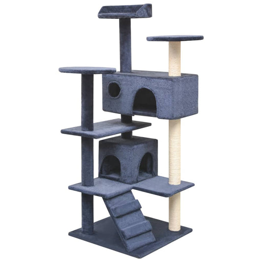 Arbre à chat en sisal 125 cm bleu foncé