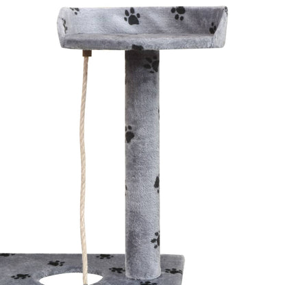 Arbre à chat 150 cm empreinte de patte gris