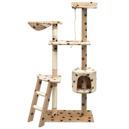 Arbre à chat en sisal 150 cm beige avec empreinte de patte