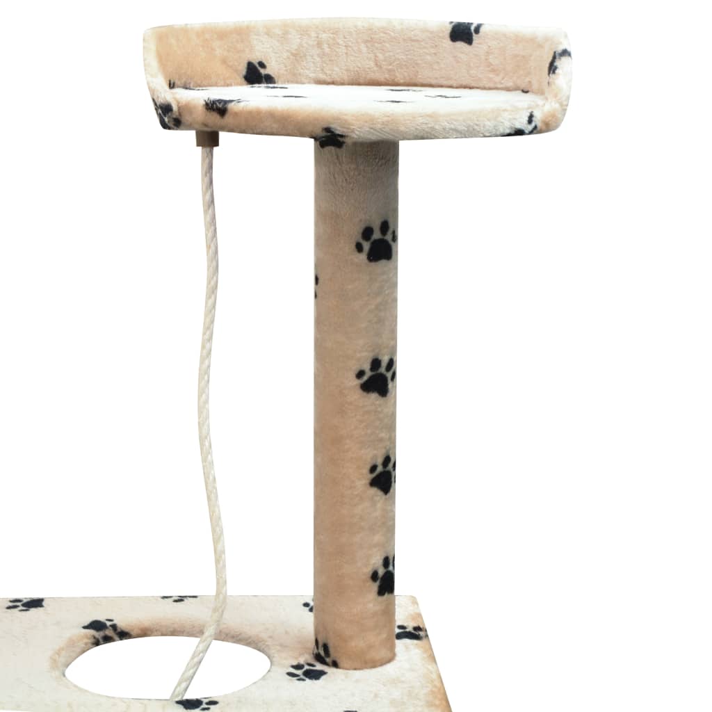 Arbre à chat en sisal 150 cm beige avec empreinte de patte