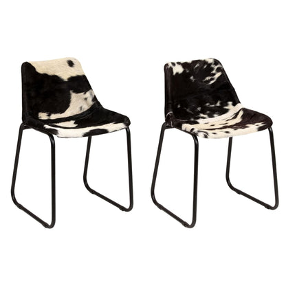 Chaises de salle à manger 2 pcs. Cuir de chèvre véritable