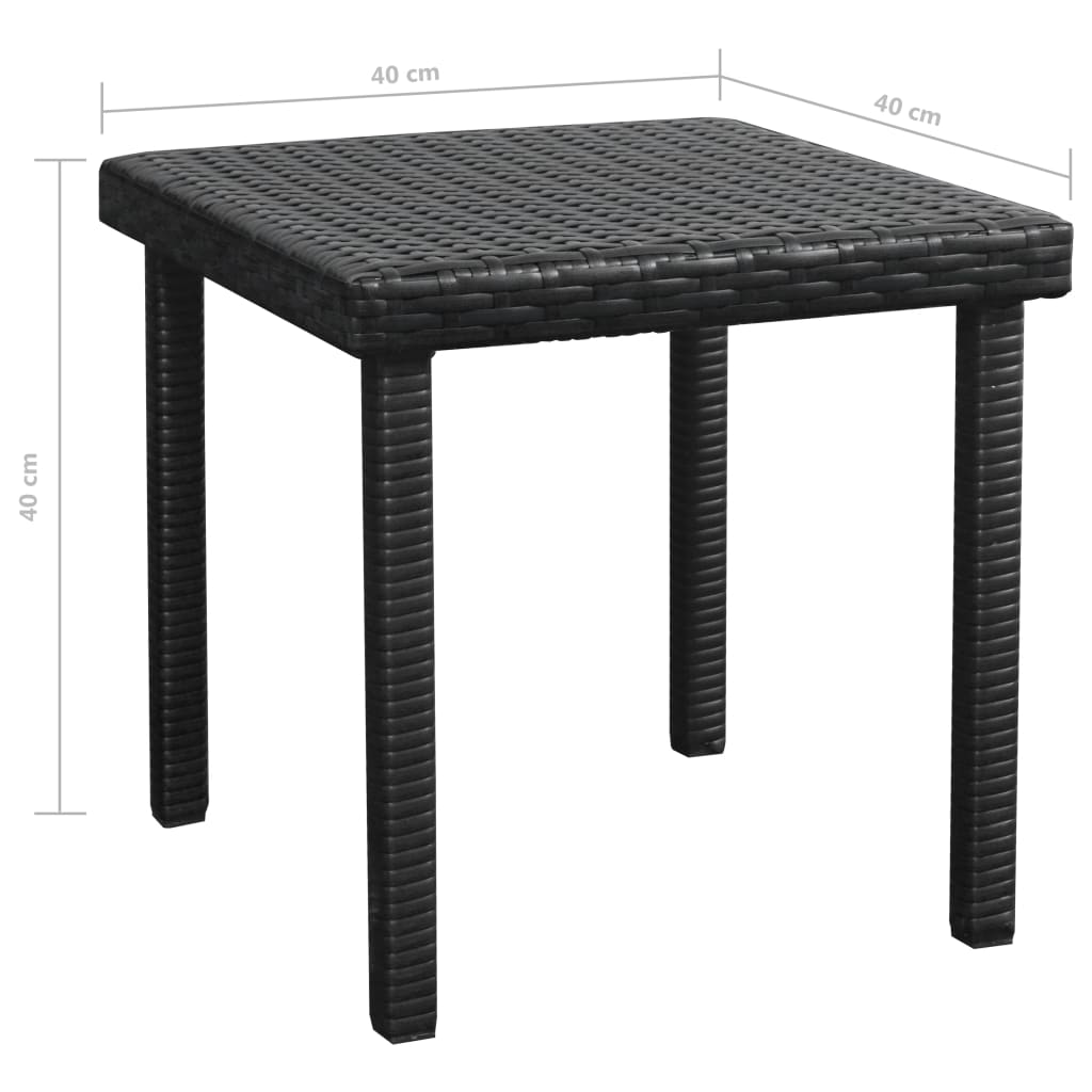 Bains de soleil 2 pièces avec table poly rotin noir