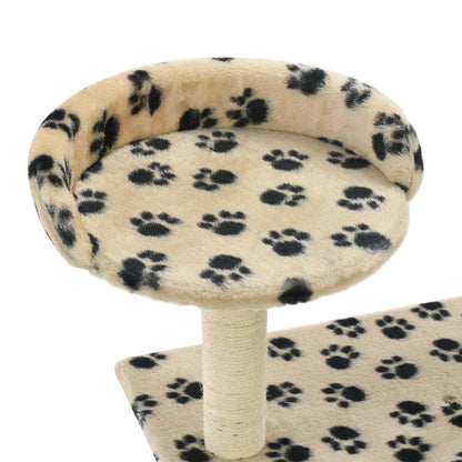 Arbre à chat en sisal 95 cm beige empreinte de patte