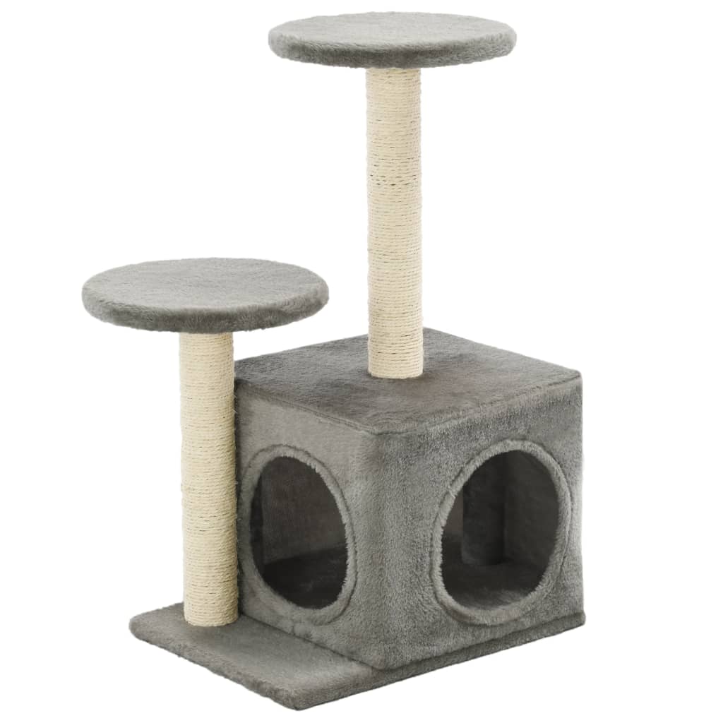 Arbre à chat avec griffoirs en sisal 60 cm gris