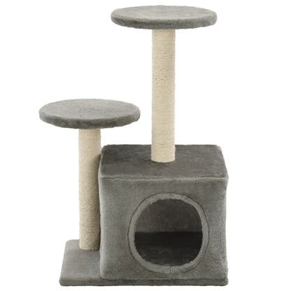 Arbre à chat avec griffoirs en sisal 60 cm gris