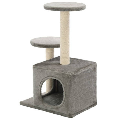 Arbre à chat avec griffoirs en sisal 60 cm gris