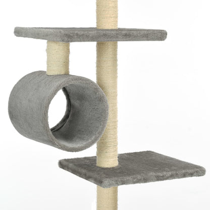 Arbre à chat avec griffoirs en sisal 260 cm gris