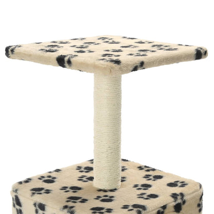 Arbre à chat en sisal 55 cm beige empreinte de patte