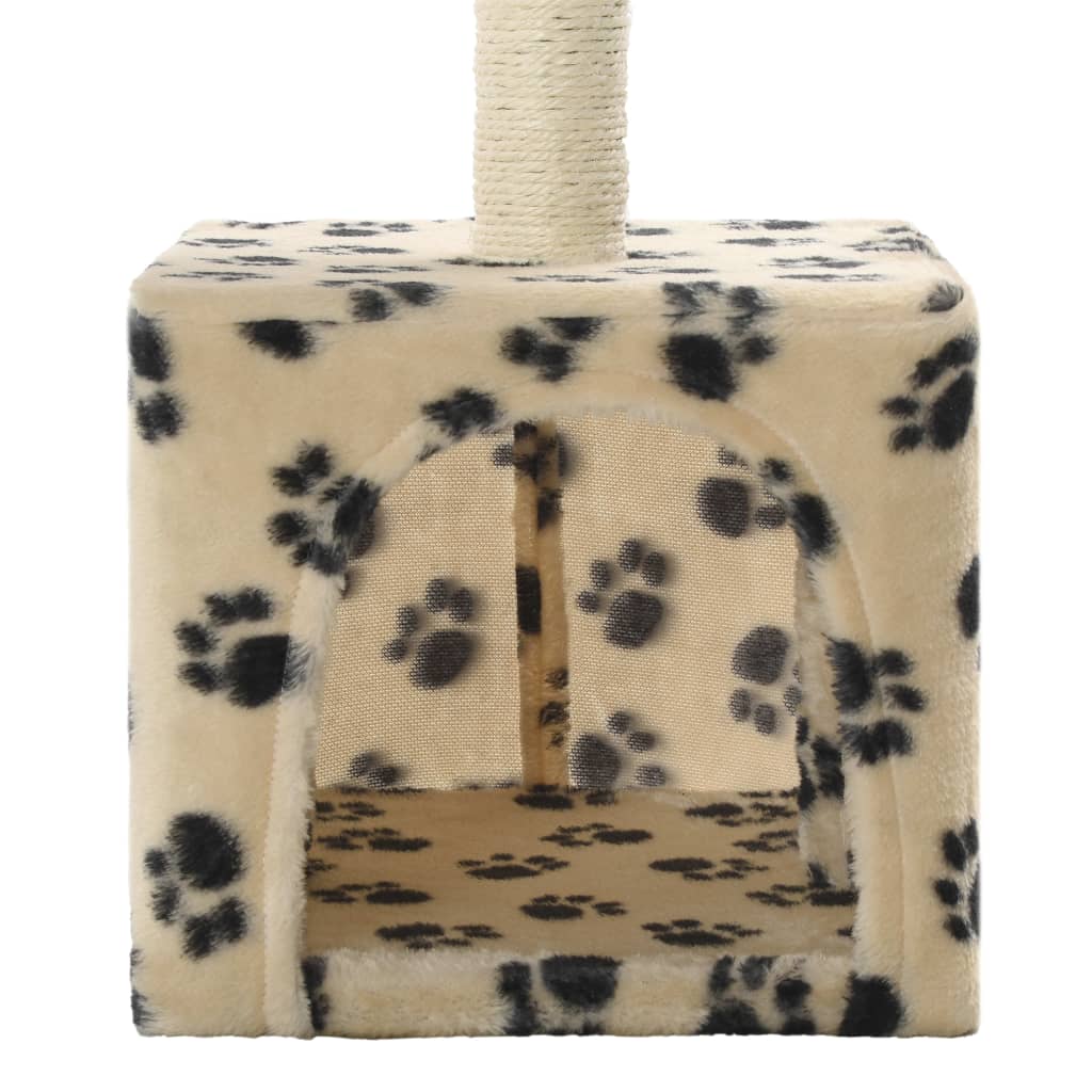 Arbre à chat en sisal 55 cm beige empreinte de patte