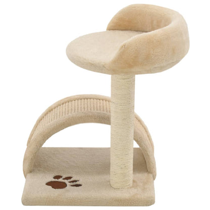 Arbre à chat en sisal 40 cm beige et marron