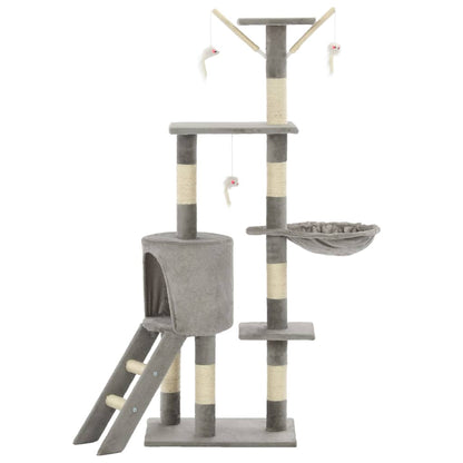 Arbre à chat avec colonnes en sisal 138 cm gris