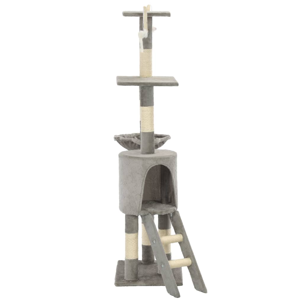 Arbre à chat avec colonnes en sisal 138 cm gris