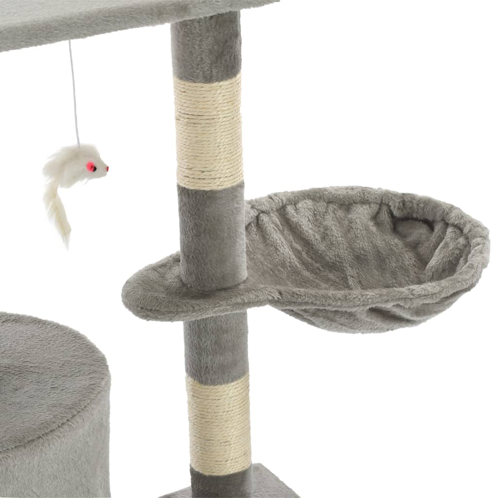 Arbre à chat avec colonnes en sisal 138 cm gris