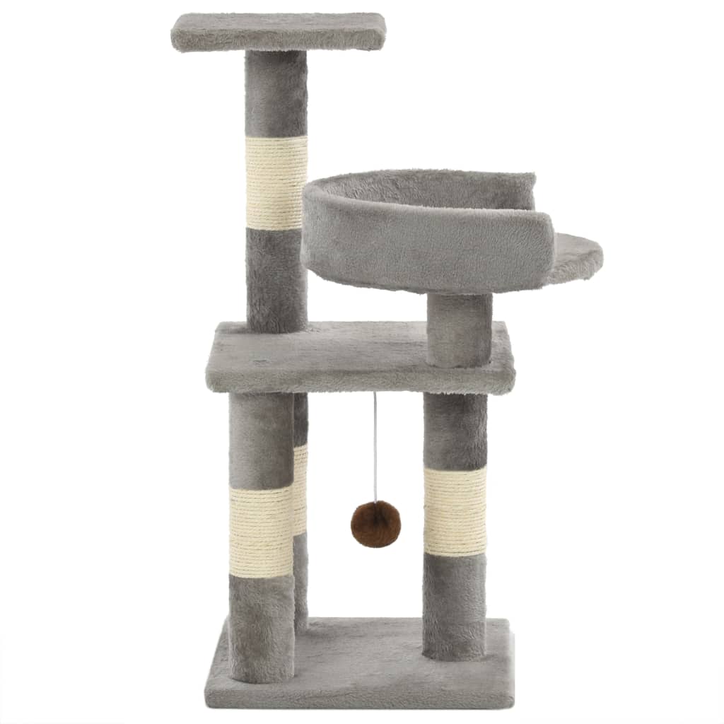 Arbre à chat avec griffoirs en sisal 65 cm gris