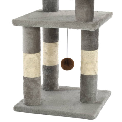 Arbre à chat avec griffoirs en sisal 65 cm gris