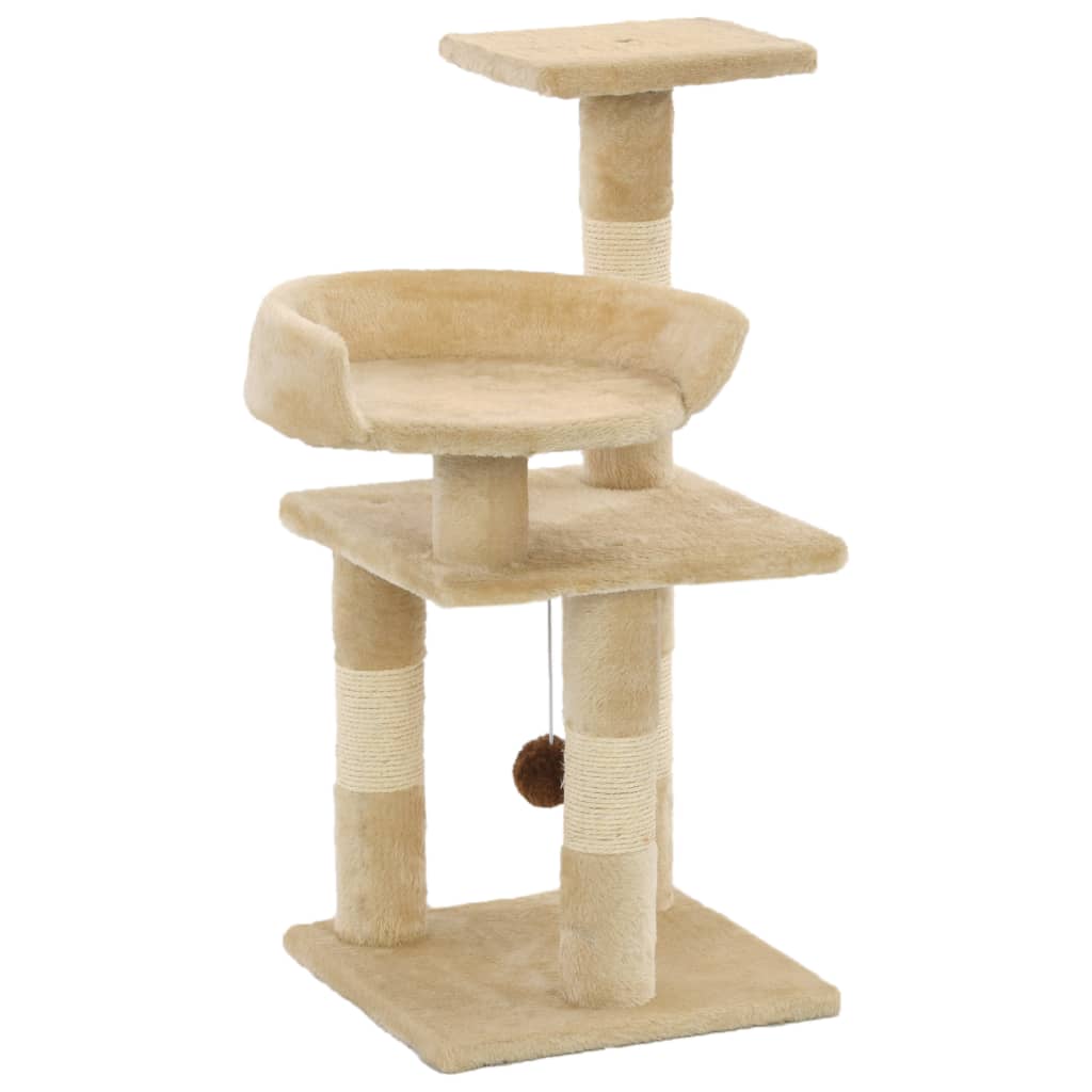 Arbre à chat avec griffoirs en sisal 65 cm beige