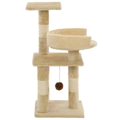 Arbre à chat avec griffoirs en sisal 65 cm beige