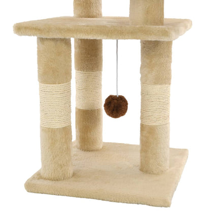 Arbre à chat avec griffoirs en sisal 65 cm beige