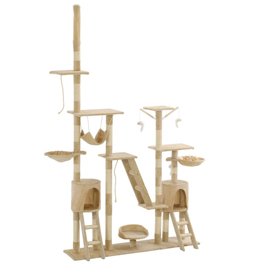 Arbre à chat avec griffoirs en sisal 230 - 250 cm beige