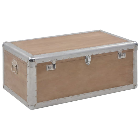 Caja de almacenamiento madera maciza de abeto 91x52x40 cm marrón