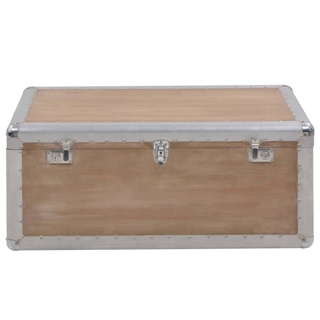 Caja de almacenamiento madera maciza de abeto 91x52x40 cm marrón