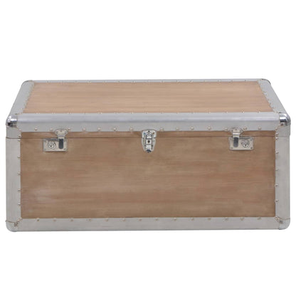 Caja de almacenamiento madera maciza de abeto 91x52x40 cm marrón