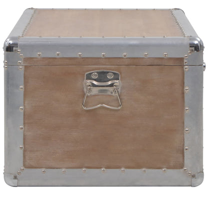 Caja de almacenamiento madera maciza de abeto 91x52x40 cm marrón