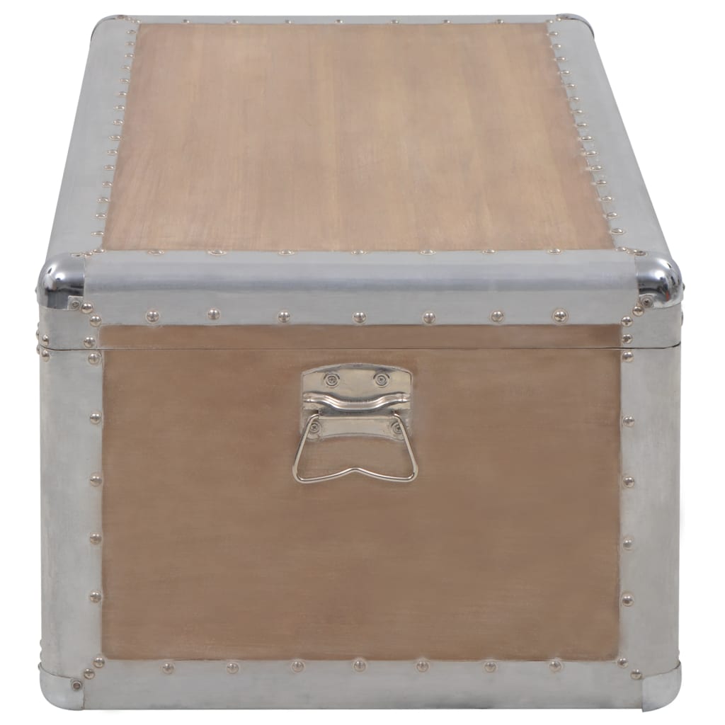 Caja de almacenamiento madera maciza de abeto 91x52x40 cm marrón