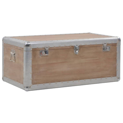 Caja de almacenamiento madera maciza de abeto 91x52x40 cm marrón