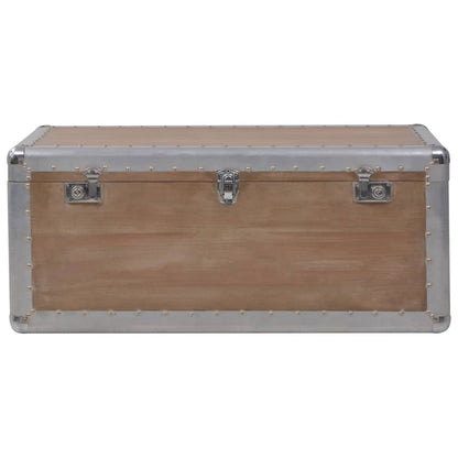 Caja de almacenamiento madera maciza de abeto 91x52x40 cm marrón