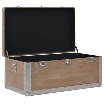 Caja de almacenamiento madera maciza de abeto 91x52x40 cm marrón