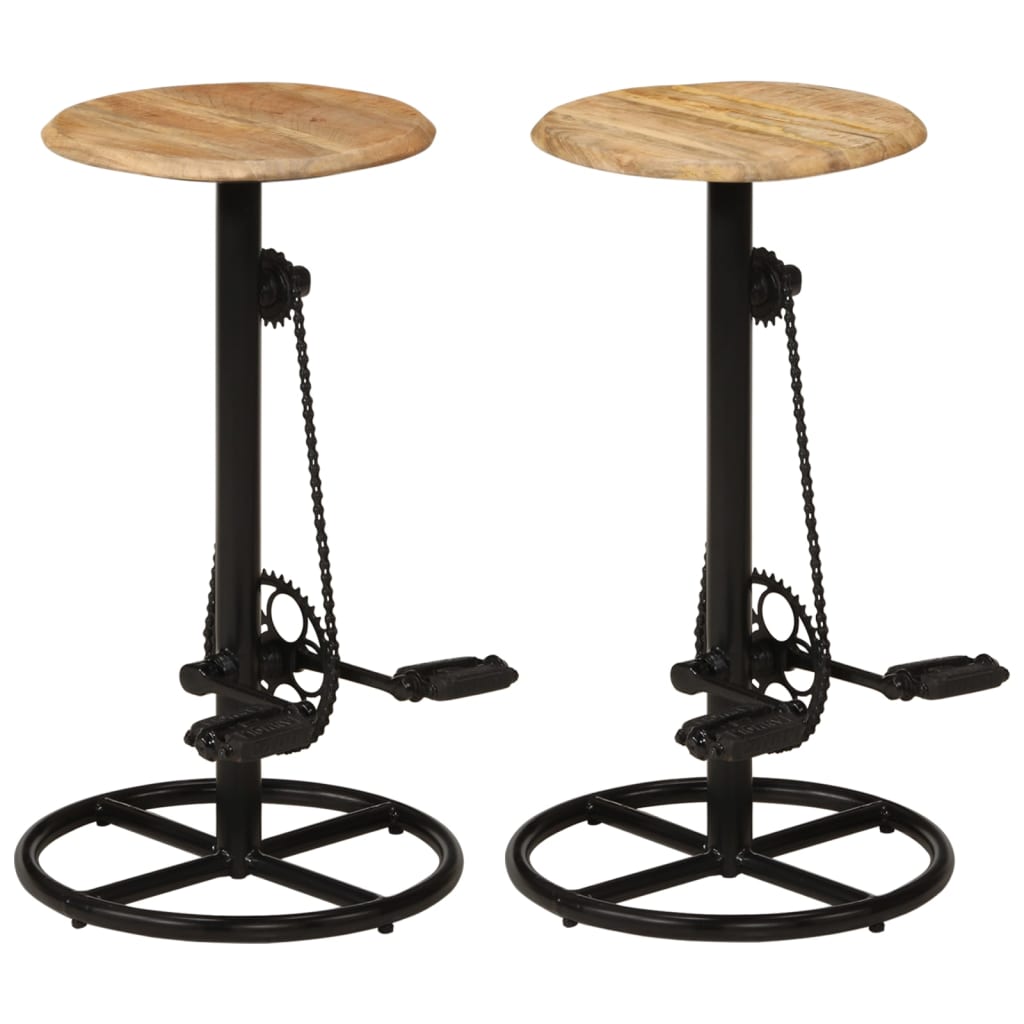 Tabourets de bar 2 pcs. Bois de manguier massif