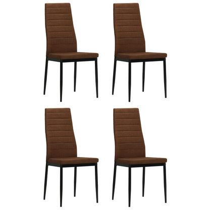 Chaises de salle à manger 4 pcs. Tissu marron