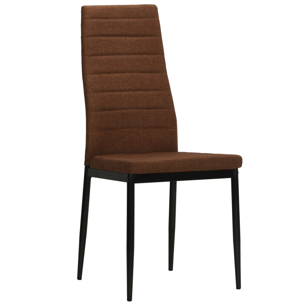 Chaises de salle à manger 4 pcs. Tissu marron