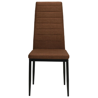 Chaises de salle à manger 4 pcs. Tissu marron