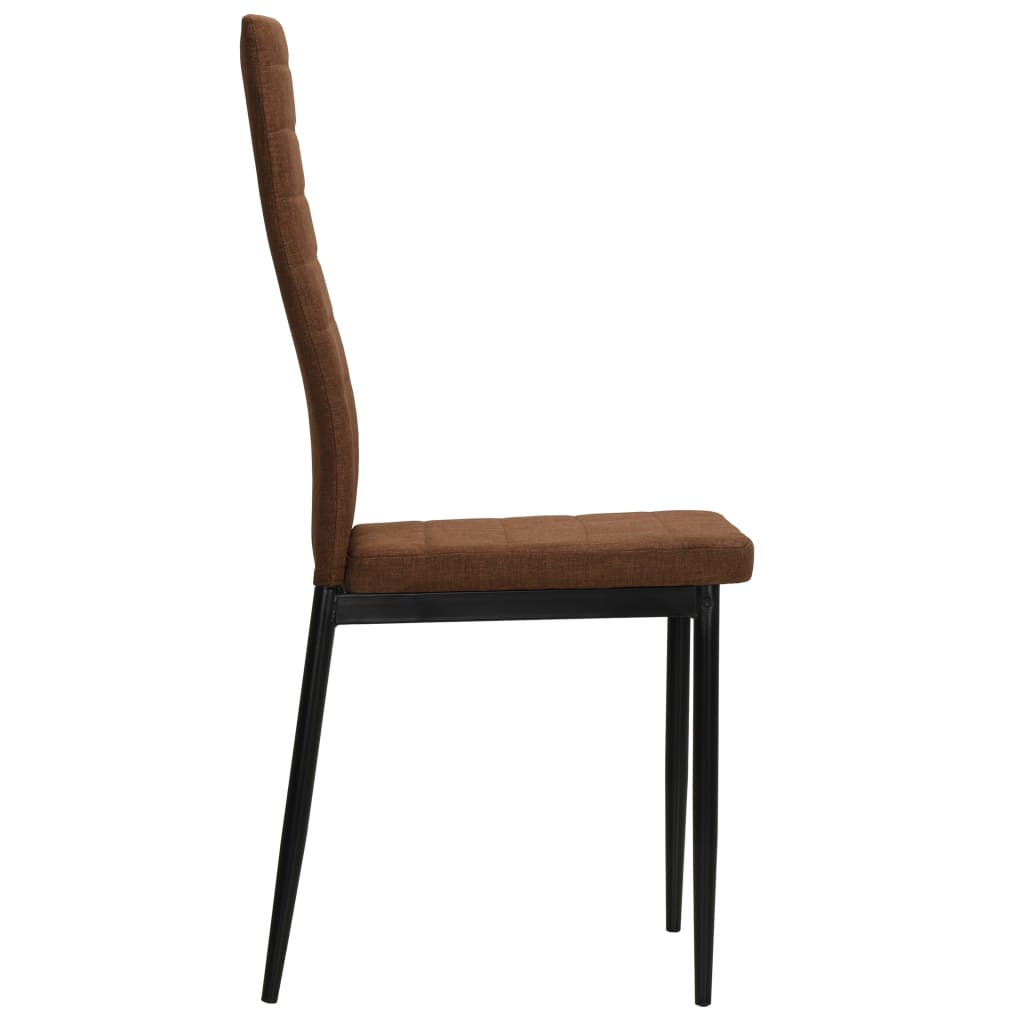 Chaises de salle à manger 4 pcs. Tissu marron