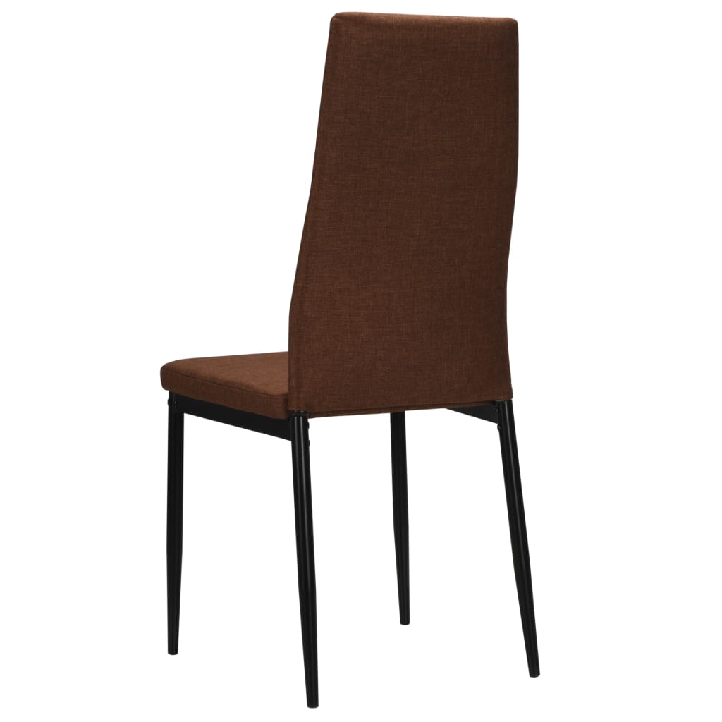 Chaises de salle à manger 4 pcs. Tissu marron